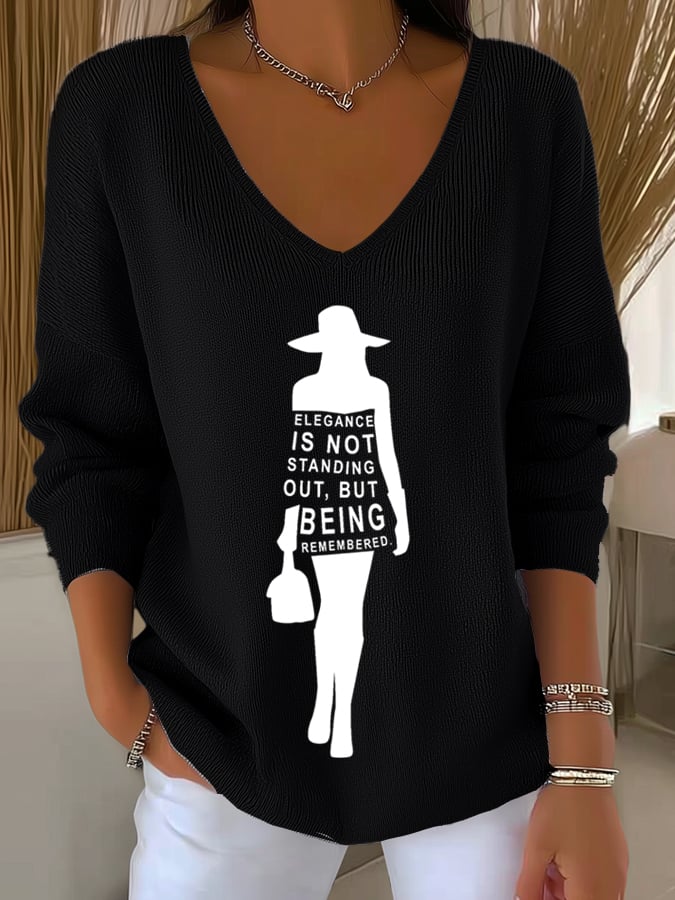 Women'S Elegance is not standing out, but being remembered Print Casual T-Shirt