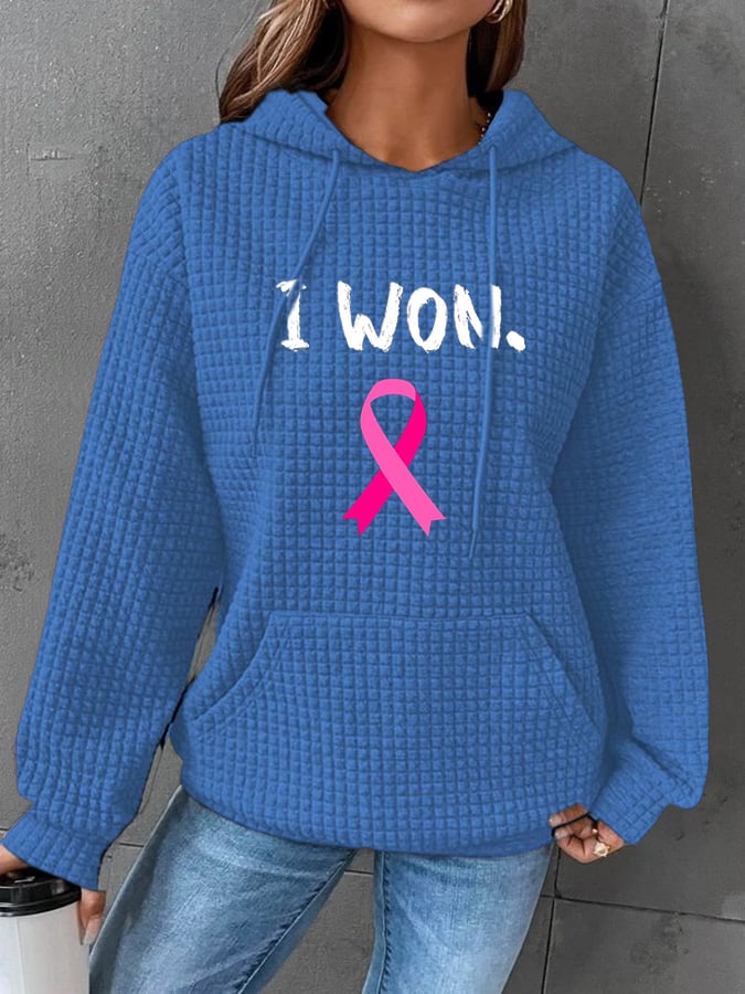 Women's Breast Cancer Survivor Printed Casual Hoodie
