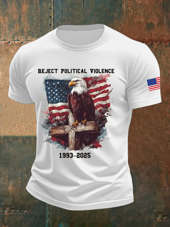 Men's Reject Political Violence Print short-sleeved T-shirt