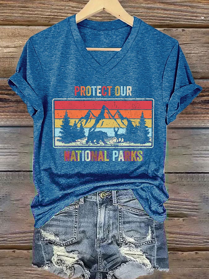 Women's Retro Protect Our National Parks Print T-Shirt