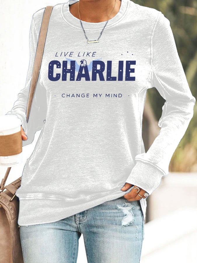 Retro Live Like Change My Mind Print Sweatshirt
