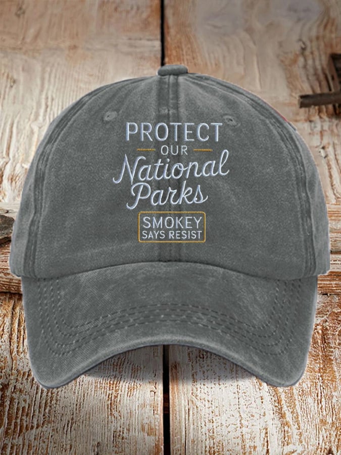 Unisex Protect Our National Parks Print Baseball Cap