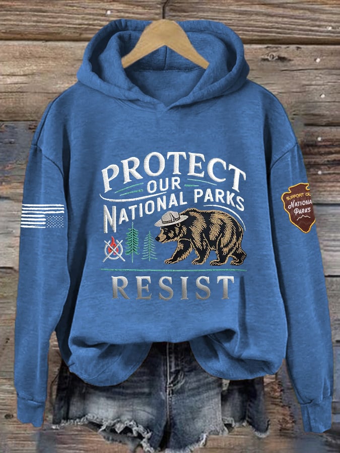 Women's Protect Our National Parks Hot Spots Print Hoodie