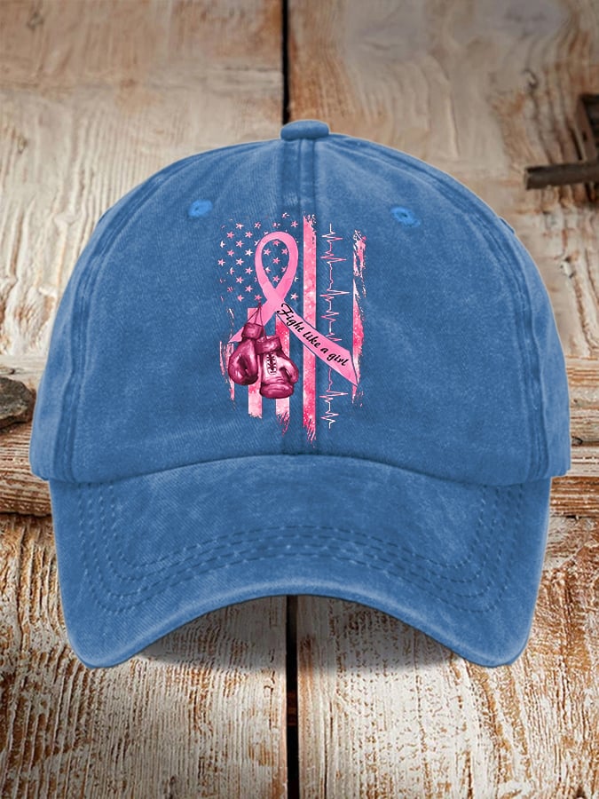 Women's Casual Breast Cancer Awareness Print Baseball Cap