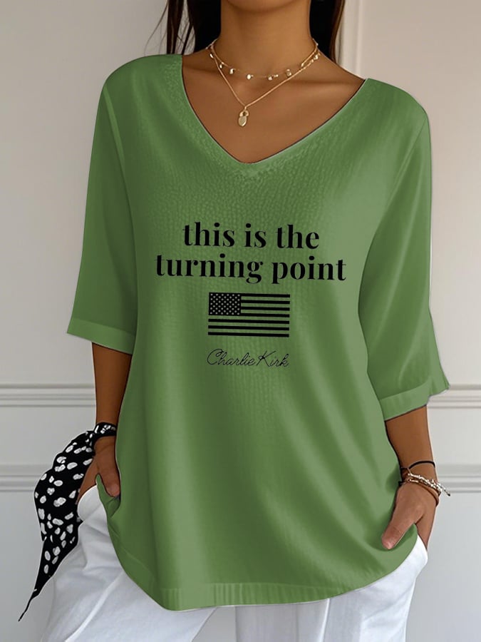 Women's Retro This Is The Turning Point Print T-Shirt