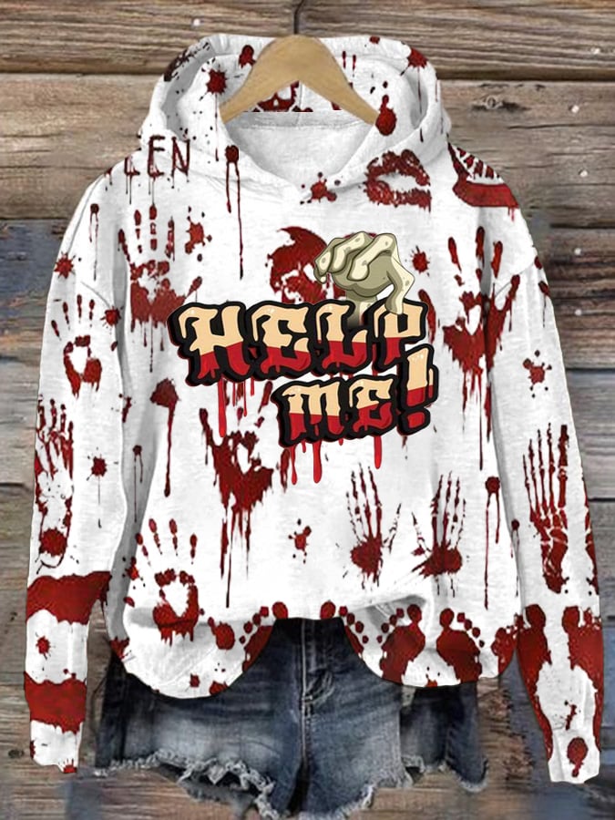 Women'S Halloween Bloody Printed Sweatshirt