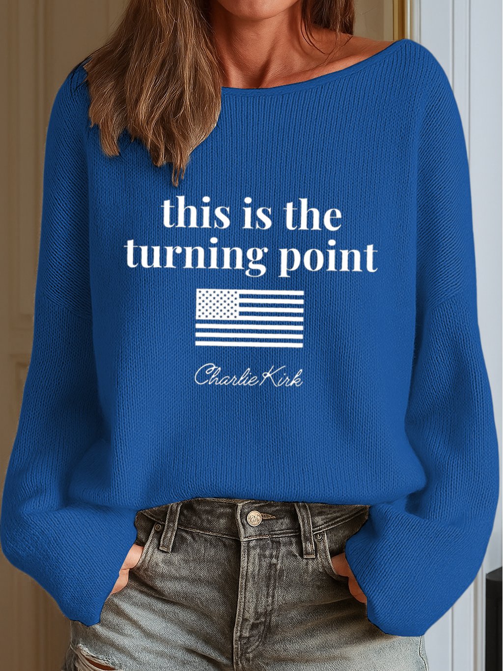 Women's This Is The Turning Point Print Knit Top