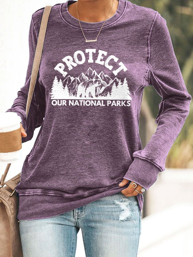 Women's Protect Our National Parks Printed Sweatshirt