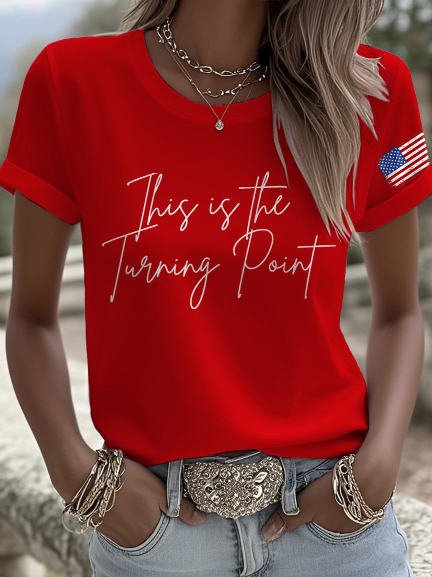 Retro This Is The Turning Point Print T-Shirt
