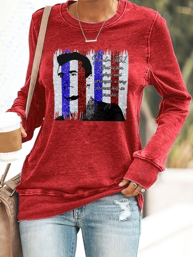 Retro God Is Our Refuge And Strength, A Very Present Help In Trouble Print Sweatshirt