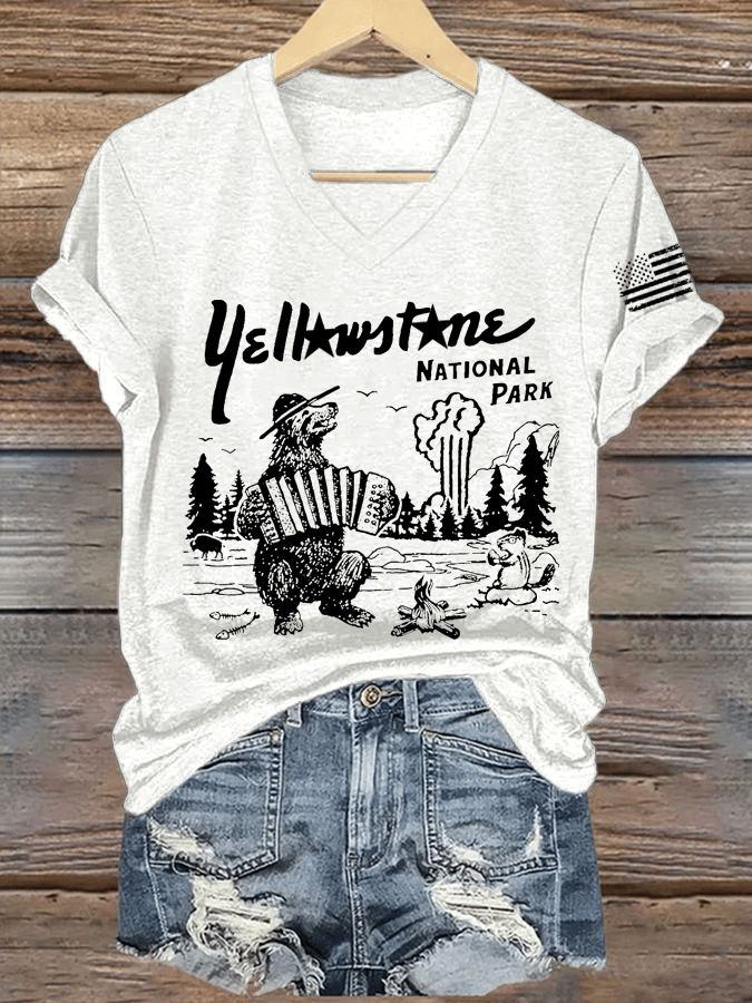 Women's National Parks Print V-Neck T-Shirt