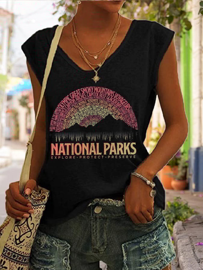 Women's National Parks Explore, Protect, Preserve Print Tank Top