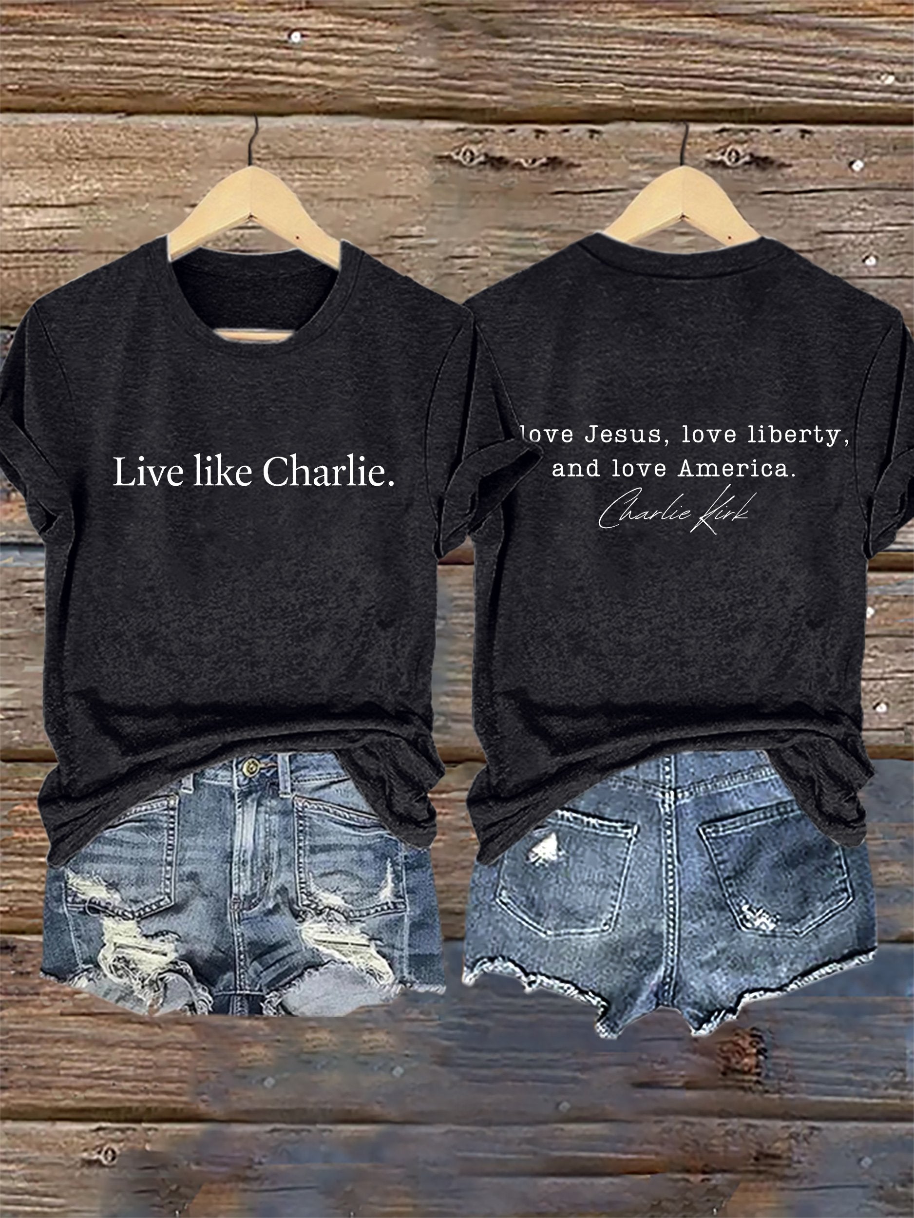 Retro Live Like I Love Jesus, Love Liberty, And Love America Print T-Shirt