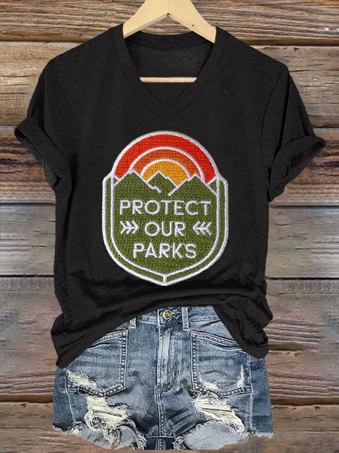 Women's Retro Protect Our Parks Print T-Shirt