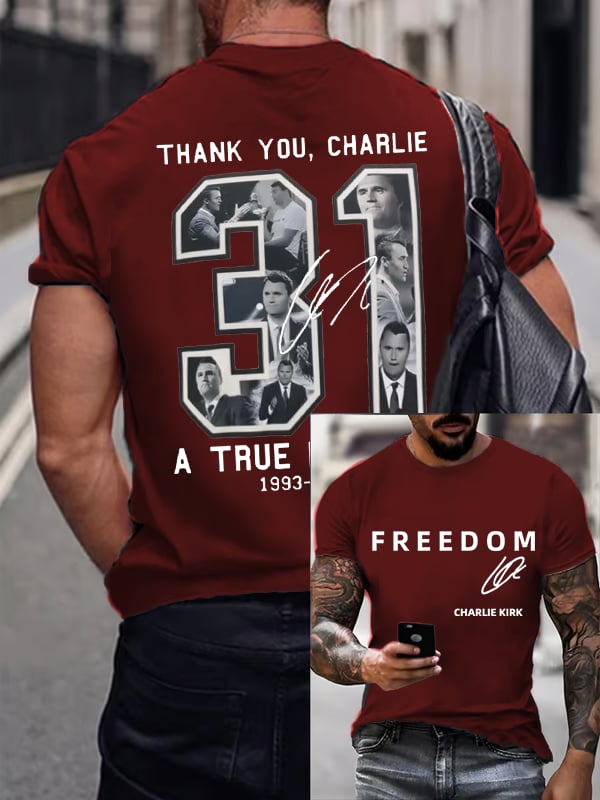 🎂 Happy BirthdayMen's Commemorative Liberty Signature 31 Print T-shirt