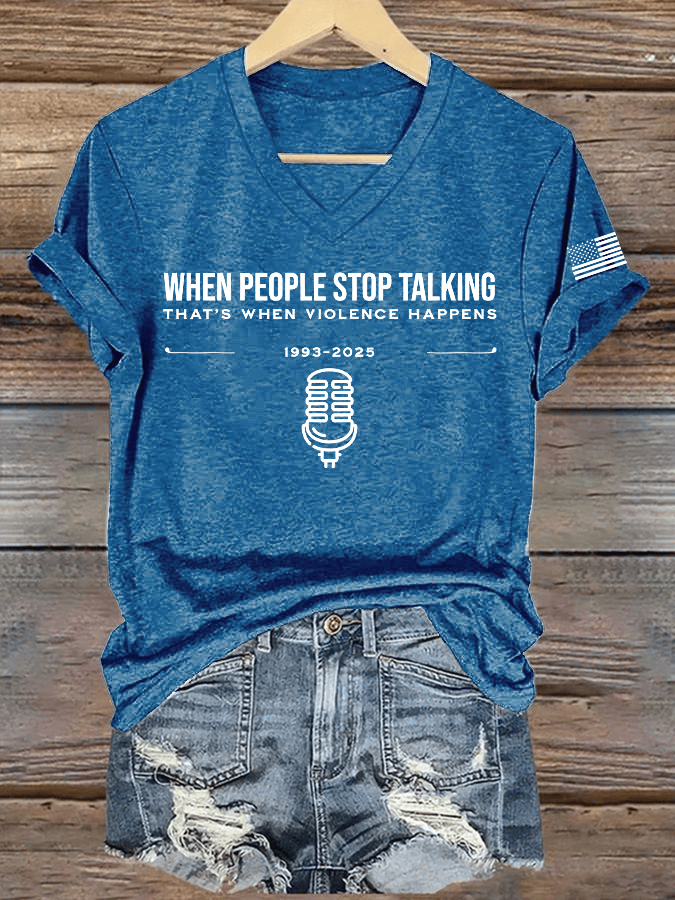 Women's Hot Spot Print V-Neck T-Shirt