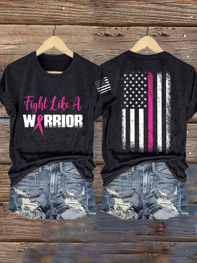 Women'S Breast Cancer Awareness Print Short Sleeve T-Shirt