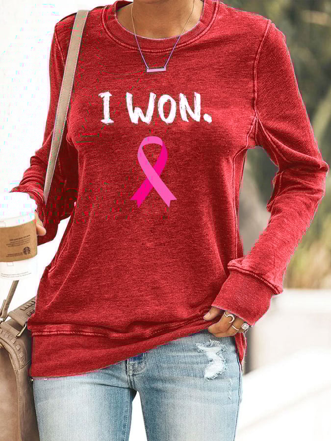 Women's Breast Cancer Survivor Crew Neck Sweatshirt