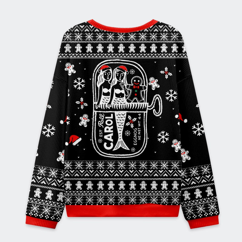 Tokyo-Tiger Mermaid And Gingerbread Man Christmas Ugly Sweatshirt