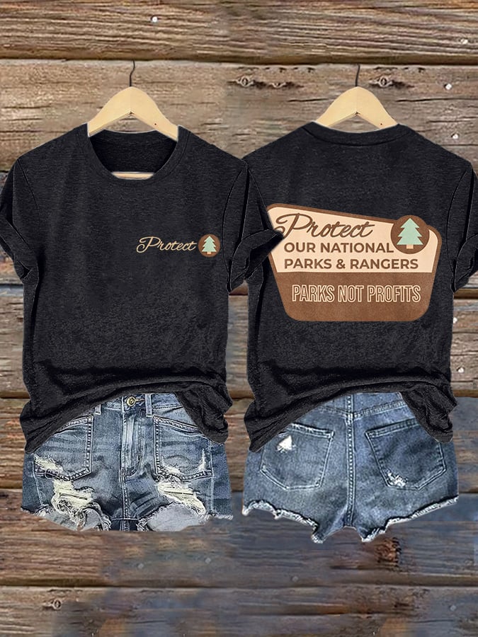Women's Protect Our National Parks Printed Short-Sleeved T-Shirt