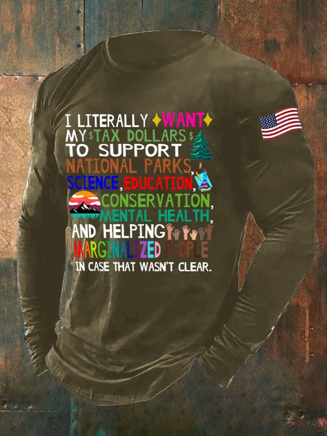 Men's Support National Parks Print Long Sleeve Top