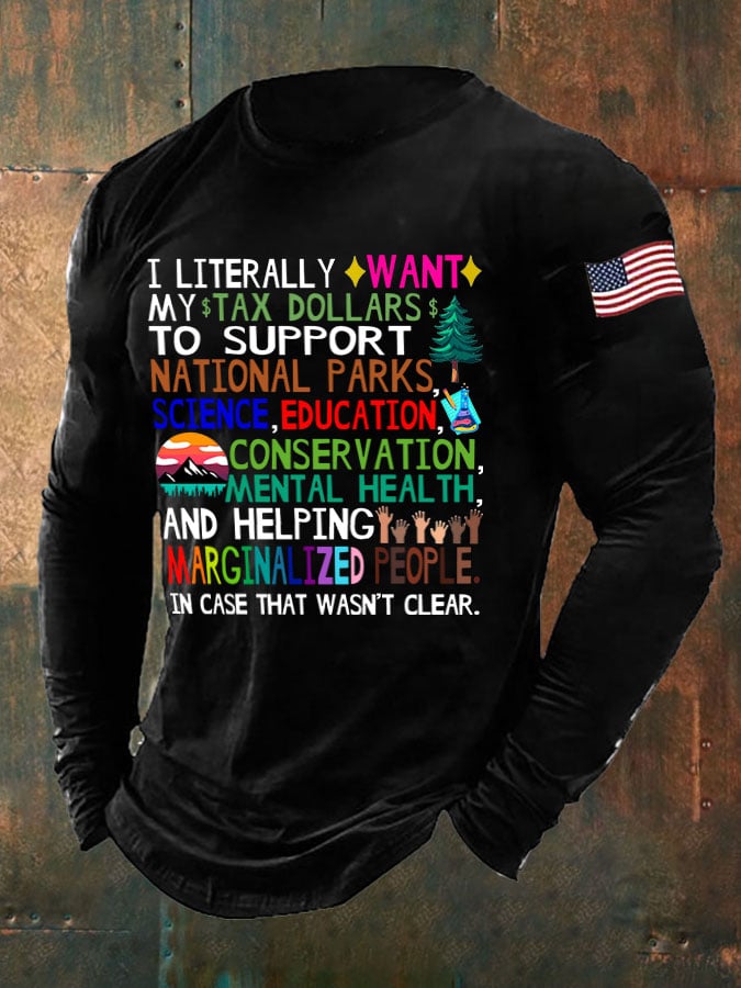 Men's Support National Parks Print Long Sleeve Top