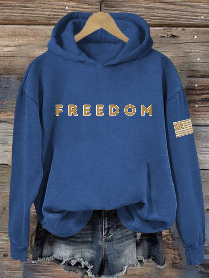 Women's Retro Freedom Print Hoodie