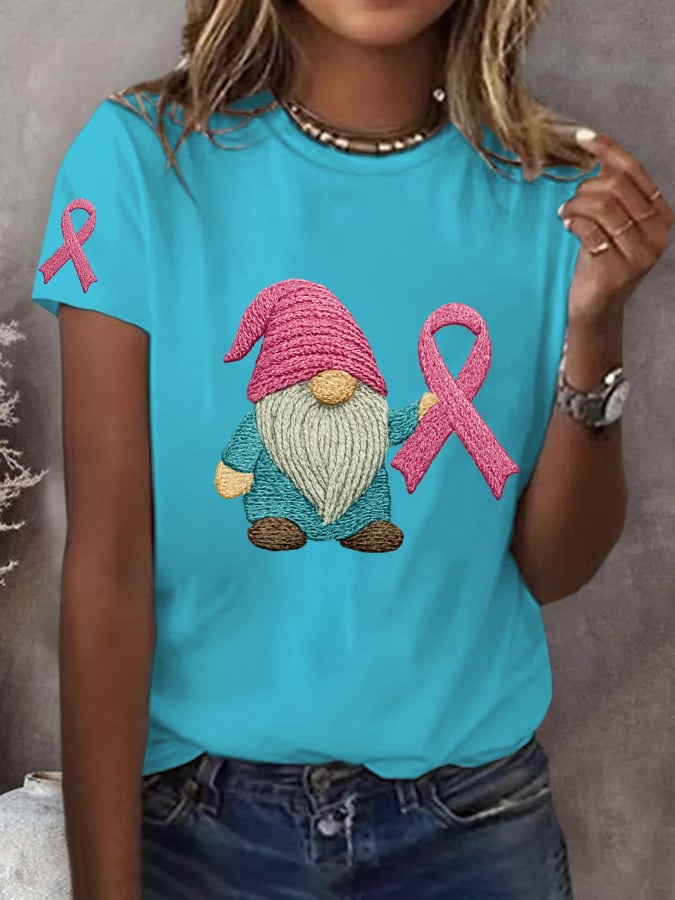 Women's Breast Cancer Awareness Graphic Crew Neck T-Shirt