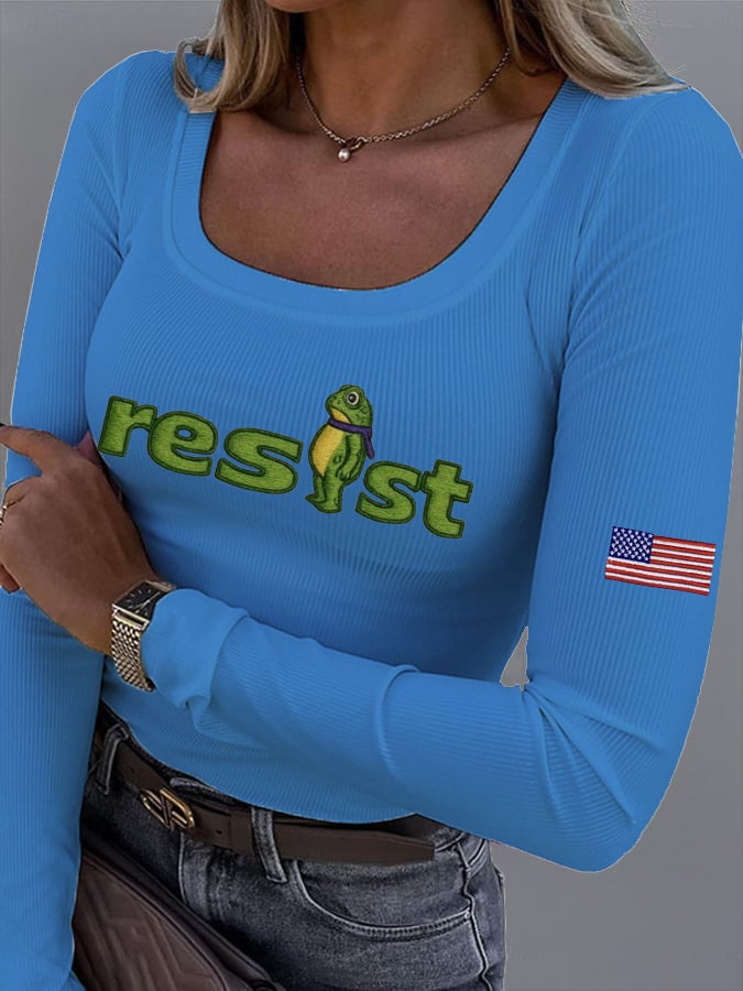 Women's FDT Print Fabric Long Sleeve T-Shirt