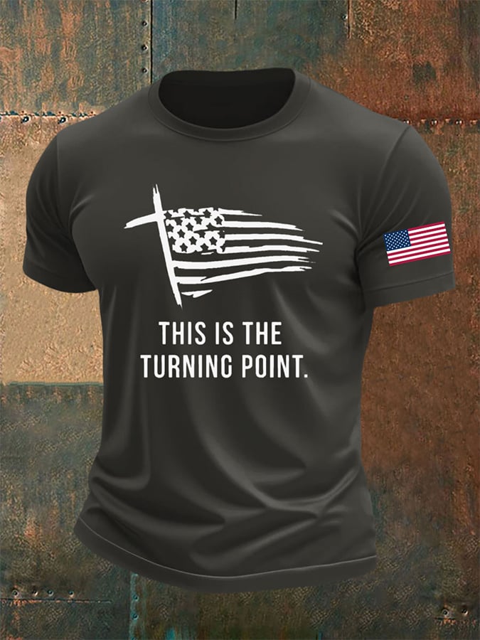 Men's This Is The Turning Point Print Round Neck T-Shirt