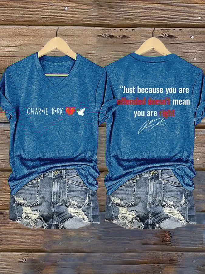 Women's Hot Spot Print V Neck T-shirt