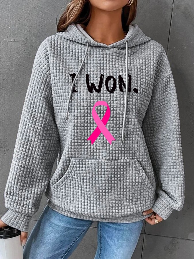 Women's Breast Cancer Survivor Printed Casual Hoodie