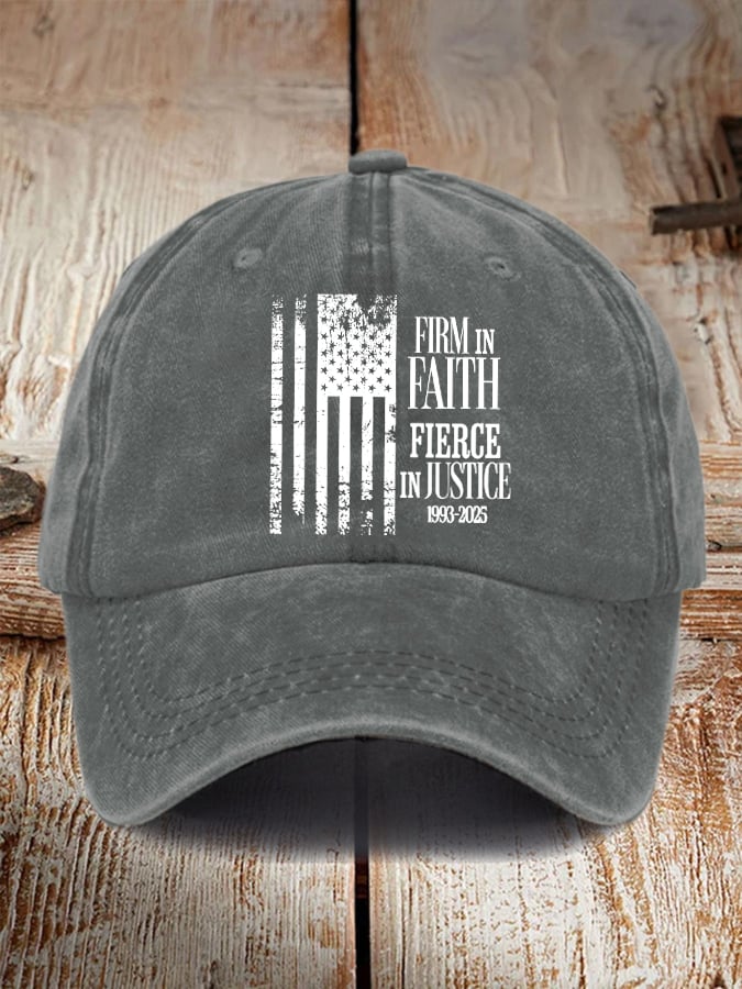 Unisex Vintage Firm In Faith Fierce In Justice Print Hat