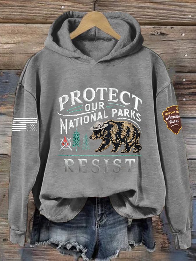 Women's Protect Our National Parks Hot Spots Print Hoodie