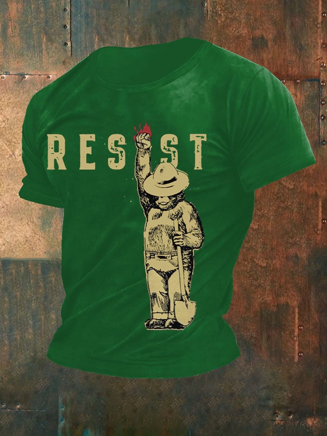 Men's Support National Parks Printed Round Neck T-Shirt