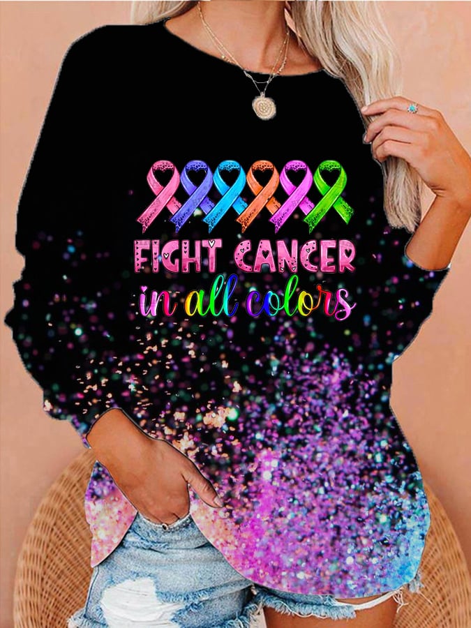 Breast Cancer Print Sweatshirt