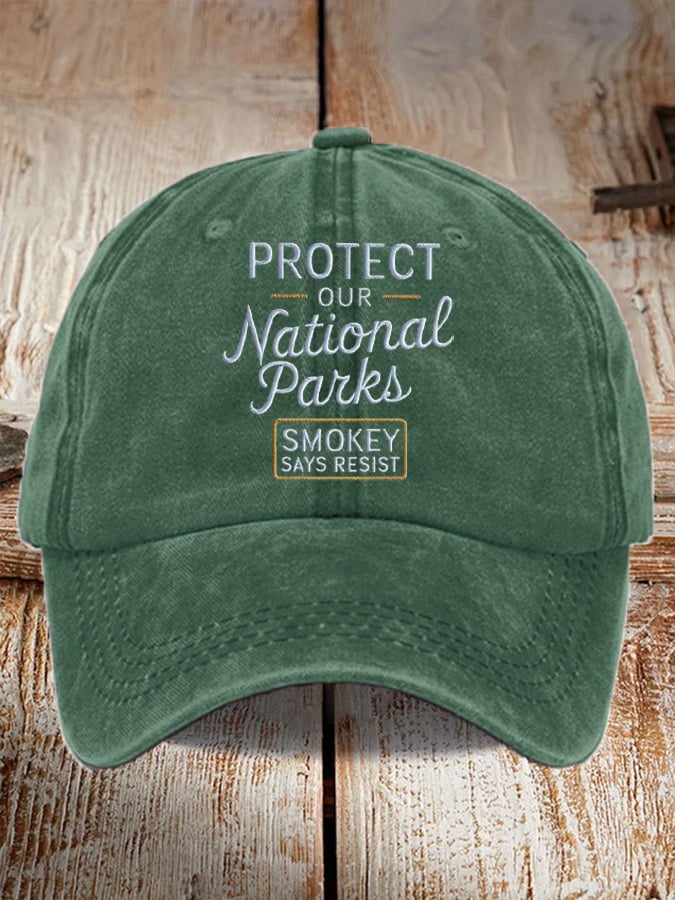 Unisex Protect Our National Parks Print Baseball Cap