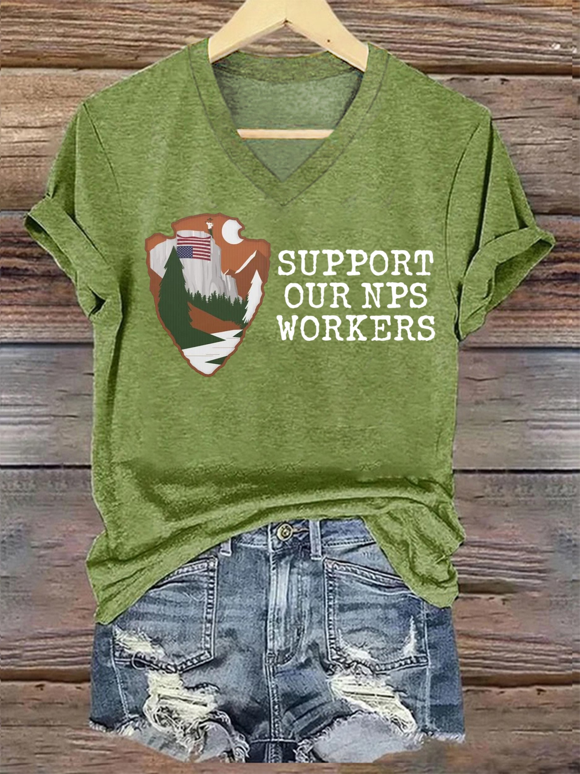 Women's I Stand With Park Rangers Printed Short-Sleeved T-Shirt