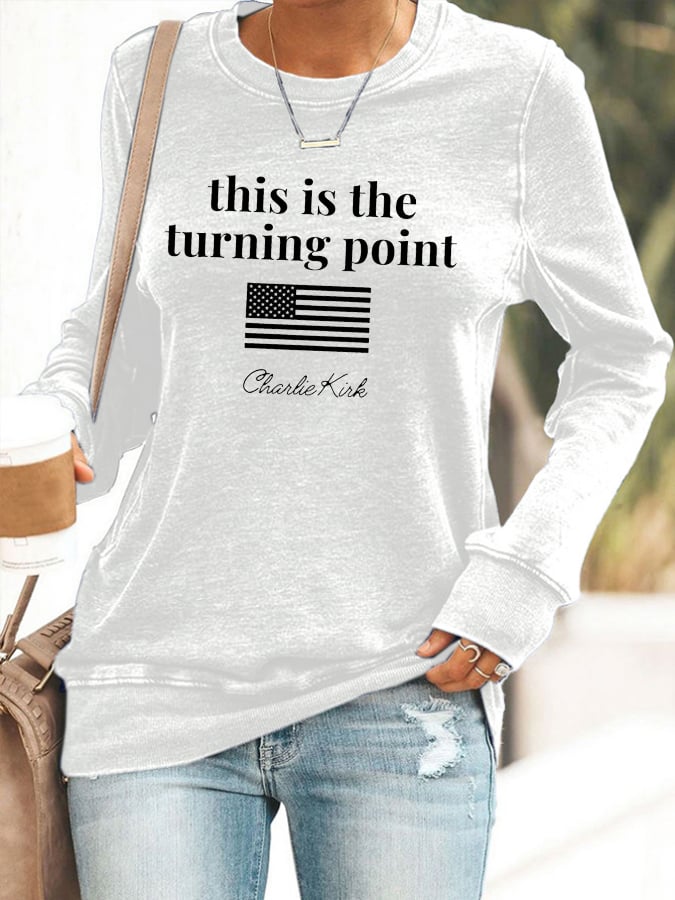 Retro This Is The Turning Point Print Sweatshirt