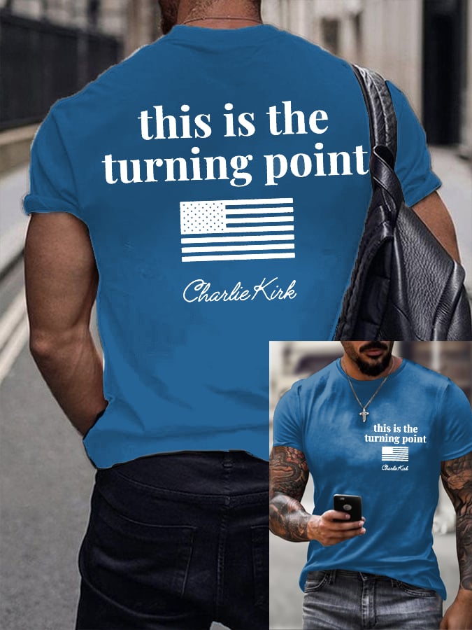 Men's This Is The Turning Point Print short-sleeved T-shirt
