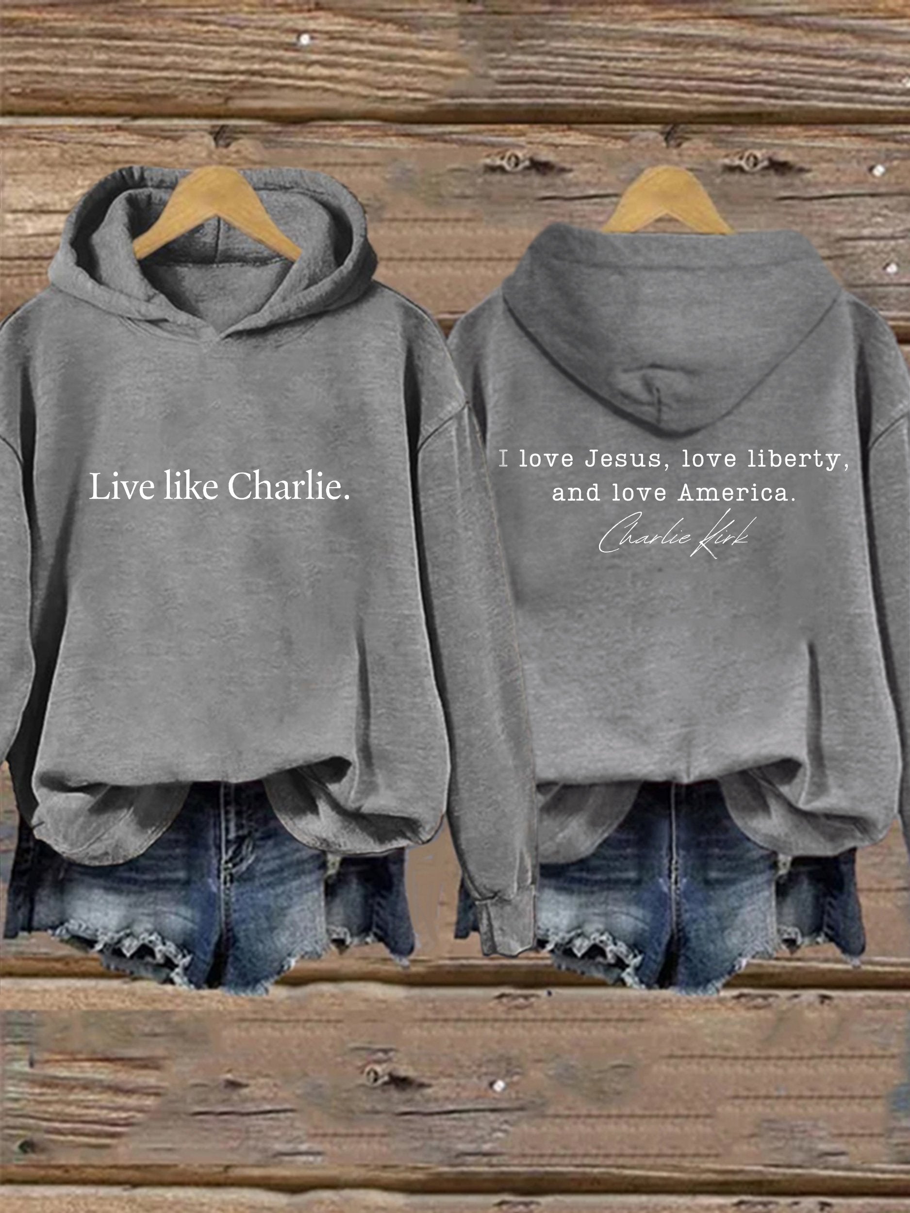Retro Live Like I Love Jesus, Love Liberty, And Love America Print Hoodie