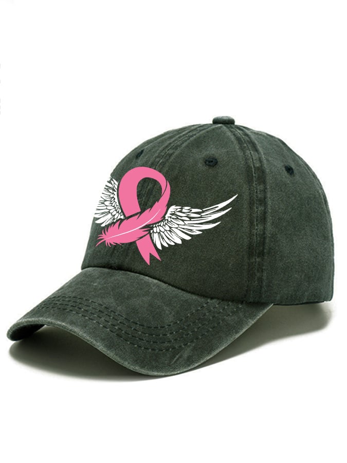 Breast Cancer Wings Print Baseball Cap