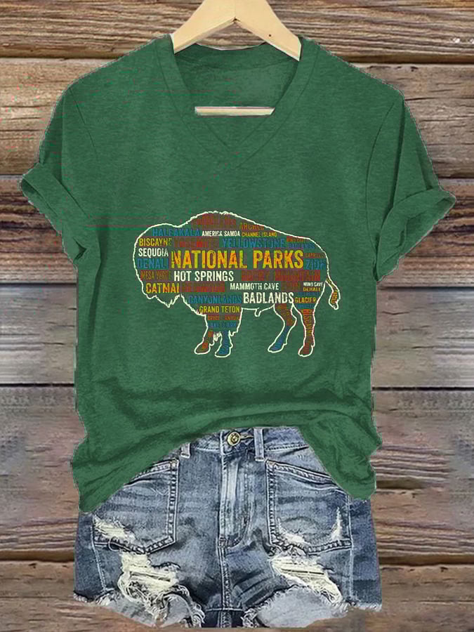Women's 63 National Parks Explore, Protect, Preserve Print T-Shirt