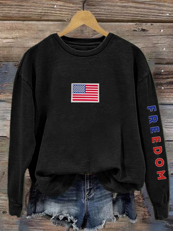 Women's Retro Freedom Print Sweatshirt