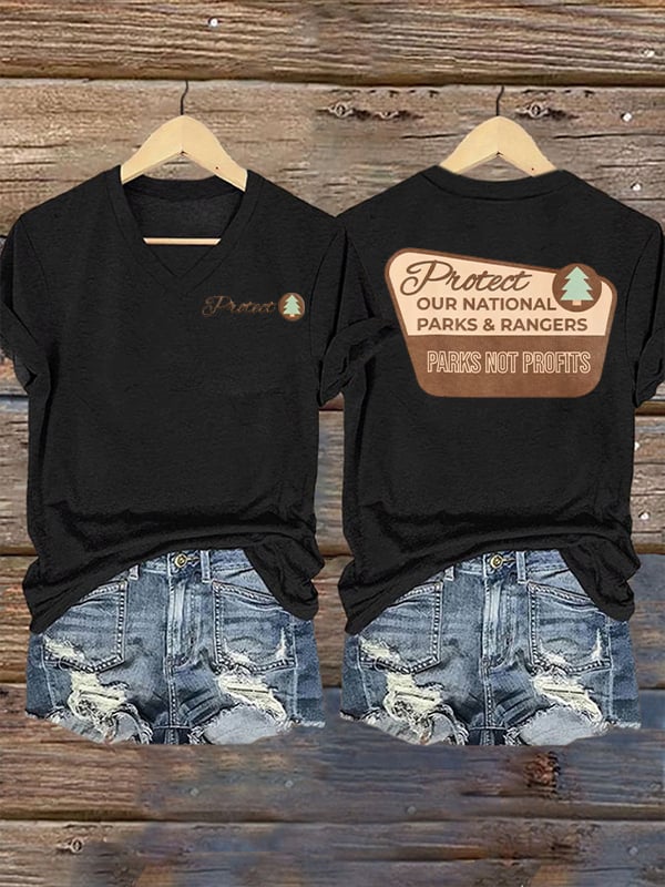 Women's Protect Our National Parks Printed Short-Sleeved T-Shirt