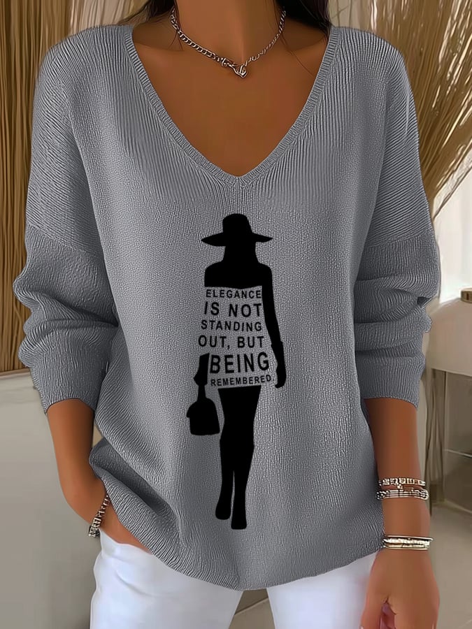 Women'S Elegance is not standing out, but being remembered Print Casual T-Shirt
