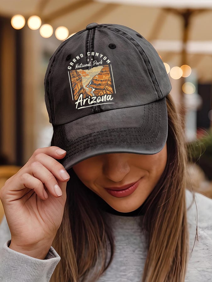 Vintage Grand Canyon National Park Print Baseball Cap