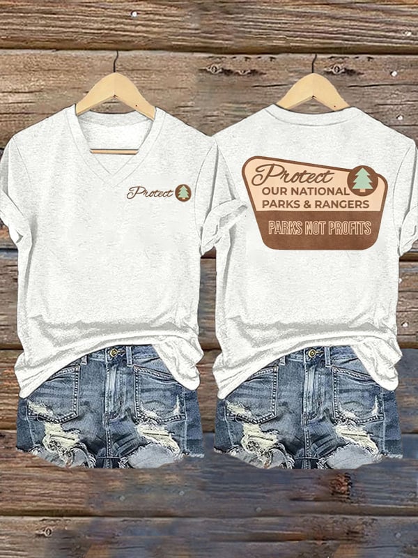 Women's Protect Our National Parks Printed Short-Sleeved T-Shirt