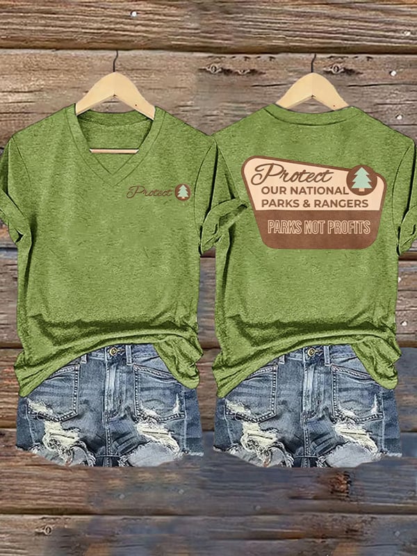 Women's Protect Our National Parks Printed Short-Sleeved T-Shirt