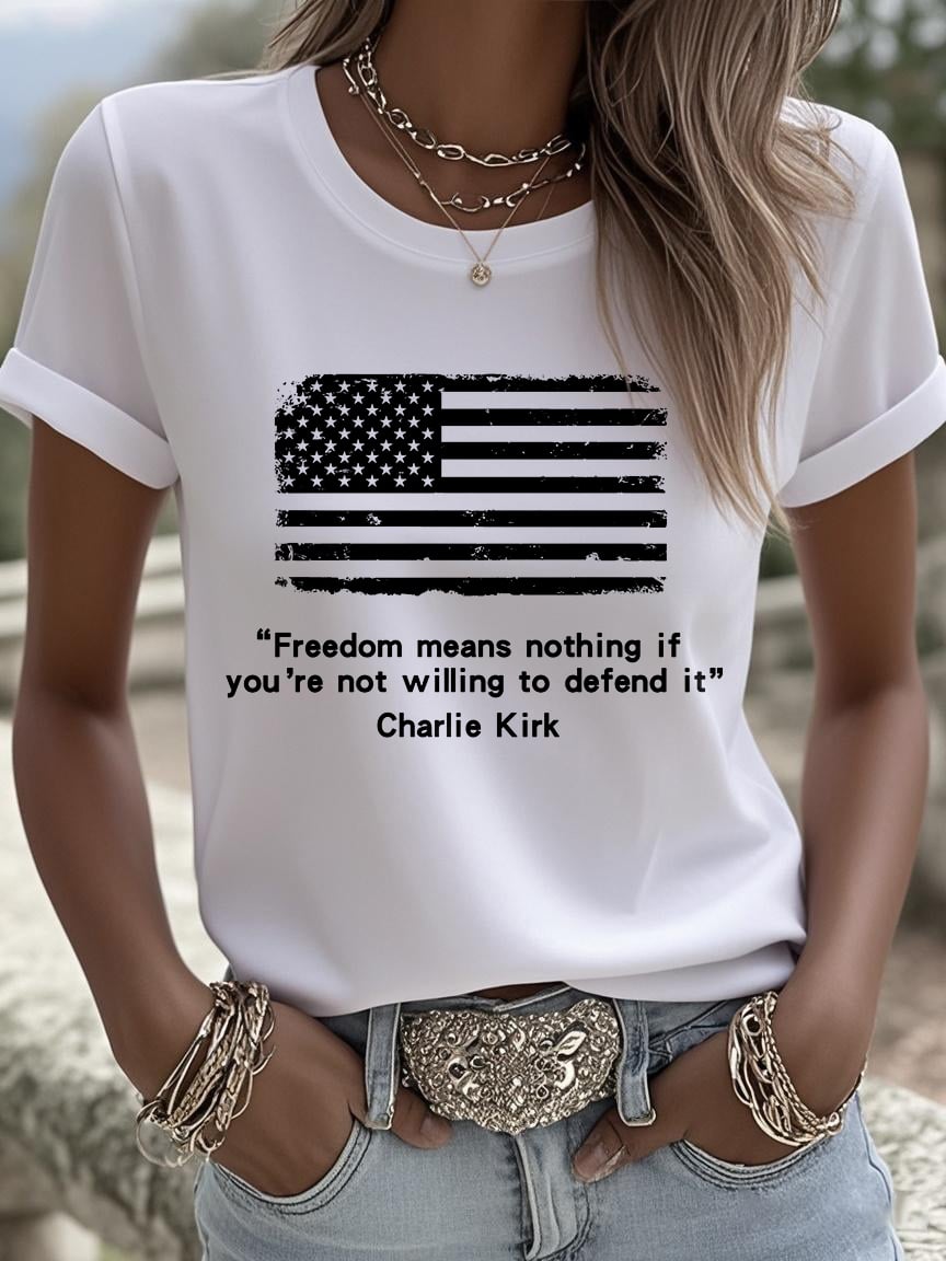 Retro Freedom Means Nothing If You’re Not Willing To Defend It Print T-Shirt
